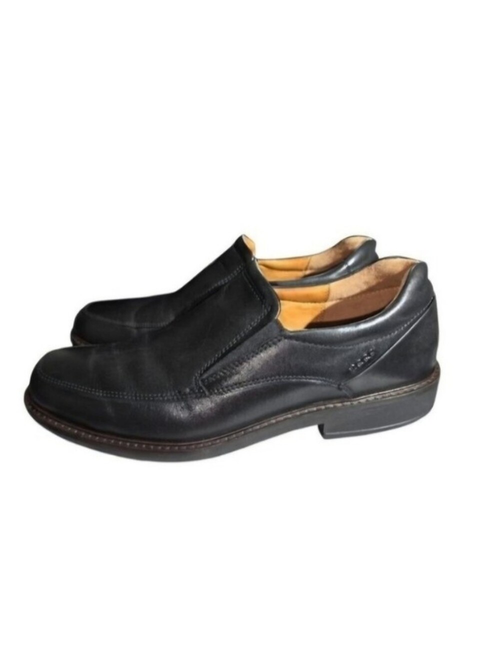 ECCO Men's Holton Apron Toe Black Leather Slip-On Loafers Shoes Size 8